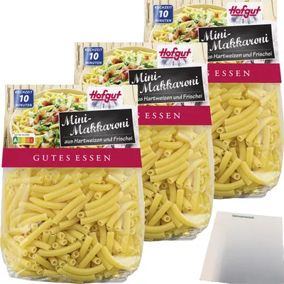 Produktbild von Hofgut Mini Makkronelli 3er Pack (3x500g Beutel) + usy Block
