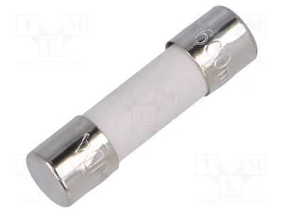 Image de Fusible : 5 x, type à fusion, 630mA, à action retardée, 250VAC, en céramique, cylindrique, référence UDA 630MA 250V