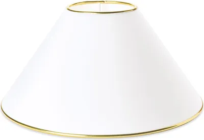 Image de Grand abat-jour de remplacement 50cm Abat-jour en tissu blanc Anneau d'or Abat-jour pour douille E27 Bord doré or