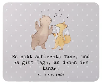 Produktbild von Mr. & Mrs. Panda Mouse Pad Hase Tanzen - Grau Pastell - Geschenk, computer mousepad, Tanzkurs, gehen, pc, mausunterlage, Mauspad, Tanzschule