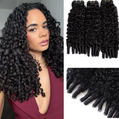 Image de Bündel de cheveux humains birmans 45 cm avec boucles