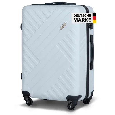 Produktbild von Xonic Design Reisekoffer mit Rollen 360° - ABS Hartschalen-Koffer Trolley mit Zahlenschloss in Handgepäck M-L-XL-Set (Iceblau, XL)