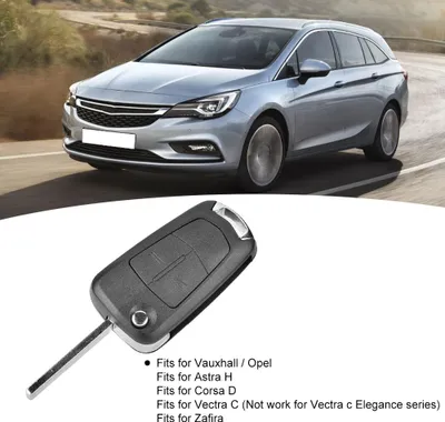 Imagen del producto de Carcasa plegable para llavero de coche, con 2 botones, compatible con Vauxhall/Opel Astra H