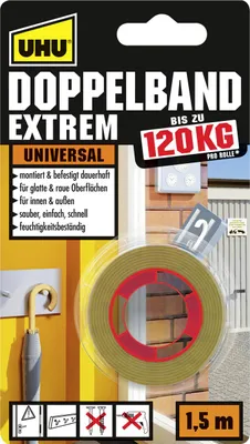 Produktbild von UHU Doppelband extrem bis 120 kg 1,5 m