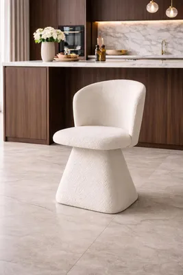Produktbild von Elegante Bouclé-Stühle im modernen Design mit konischer Basis