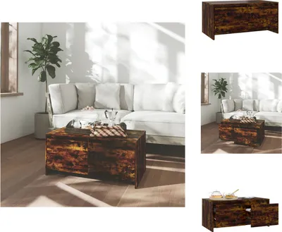 Zdjęcie produktu dla vidaXL Stolik kawowy dąb wędzony 90x50x41,5 cm materiał drewnopochodny - Stoliki kawowe