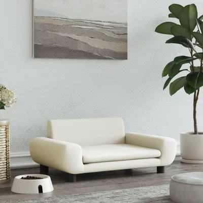 Zdjęcie produktu dla The Living Store Legowisko dla psa kremowe 70x45x33 cm Velvet