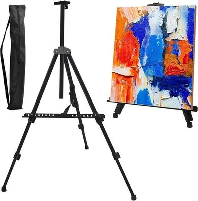Image de Chevalet réglable pour table et sol, jusqu'à 160 cm, noir