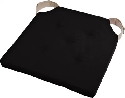 Zdjęcie produktu dla STOF | Poduszka do siedzenia - 38x38 cm - Czarna - Tapicerowana - Z paskami - Elegancki design