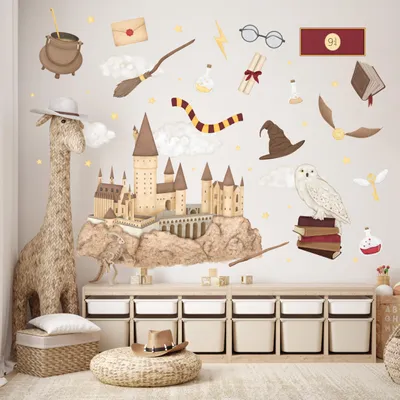 Produktbild von Wandsticker für Kinderzimmer mit Eulen und Zaubermotiven