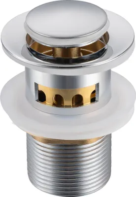 Produktbild von Balneo | Stöpsel Klick-Klack G mit Keramikkopf | Universell mit Überlauf und Sieb Messing G1 1/4 silber