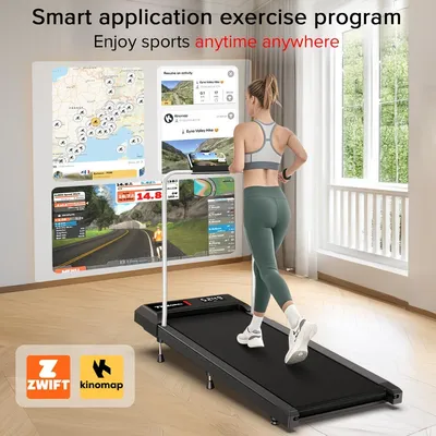 Image de Tapis de marche – Bande de course – Appareil de fitness – Avec poignée – Angle d'inclinaison – Compact