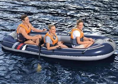 Produktbild von Bestway Hydro-Force Ruder, ABS, 124 cm, Gelb Schwarz, 3-teilige Konstruktion, Geripptes Blatt, Stoppringe, Kompatibel mit Bestway Booten