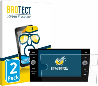 Produktbild von 2x Für Volkswagen Taigo Discover Media 8” 2023 Schutzfolie BROTECT Displayschutz Display Schutz Folie Klar Transparent