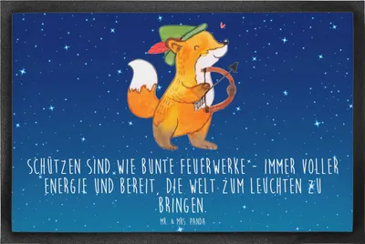 Produktbild von Mr. & Mrs. Panda Schmutzfangmatte Schütze Astrologie 60 x 90 cm - Sternenhimmel Blau - Geschenk, Sternzeichen, Tierkreiszeichen, fußmatte, Fußabstreifer, Fussmatte