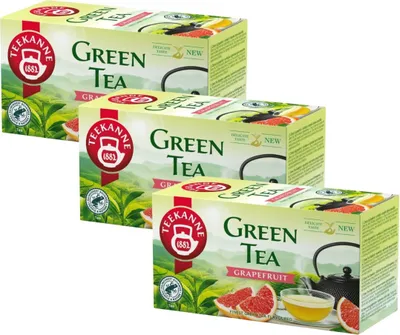 Produktbild von Teekanne Grüner Tee Grapefruit 3x 20 Teebeutel - Grüntee im Beutel aromatisiert
