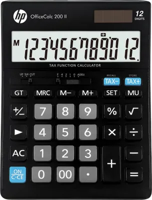 Produktbild von HP OC 200 II/INT BX Bürotaschenrechner, 12-stellige Anzeige, 179x125x30mm, schwarz (HPKOC200II)