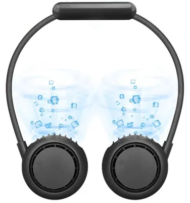 Produktbild von USB-Lüfter, Mini-Lüfter, wiederaufladbarer tragbarer Lüfter, Anti-Haarnadel-Halslüfter mit Halterung für den Hals, 3 Geschwindigkeiten für den Außenbereich, Sport