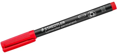 Produktbild von Staedtler 317-2, Rot, Rundspitze, Schwarz, Rot, Polypropylen (PP), Medium, 1 mm
