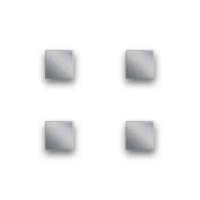 Obrázek produktu pro ZELLER Magnetky 4ks stříbrný čtverec, extra silné 1x1x1cm