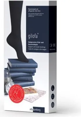 Produktbild von Gilofa AD, mit Aloe Vera, Wadenumfang 34 bis 44 cm, Gr. M (Paar)>>>>Farbe: schwarz Gr. 42-44