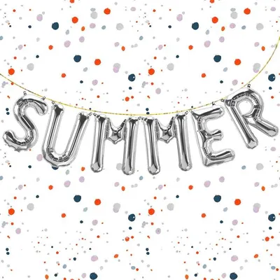 Produktbild von Folienballon Schriftzug Summer, Silber, ca. 40 cm für Luftbefüllung