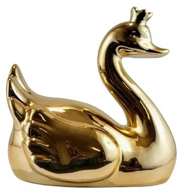 Produktbild von Ewax Keramik Spardose Schwan Gold Krone 16 cm