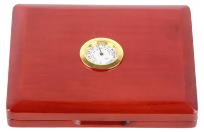 Image de Étui en bois massif pour anches de saxophone et de clarinette, pouvant contenir 5 anches, avec hygromètre