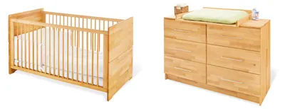 Produktbild von Pinolino Kinderzimmer-Set 'Natura' extrabreit, 2-tlg. Massiv: Buche, geölt mit Hartöl auf Leinsamenöl-Basis