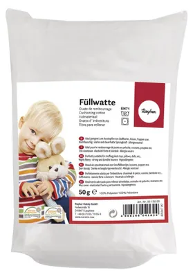 Produktbild von Rayher Füllwatte 500g hochflauschig Flocken Beutel Basteln Puppen Kissen