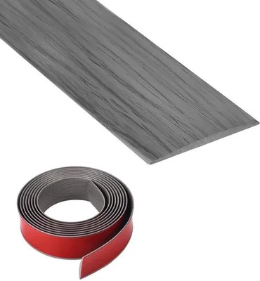 Image de Bandes de finition autocollantes en vinyle 5 cm × 3 m, plinthes imitation bois, autocollants en vinyle pour plinthes (aspect frêne)