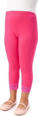 Produktbild von Merry Style Mädchen 3/4 Leggings aus Baumwolle mit Spitze MS10-228 (Amaranth, 110 cm)