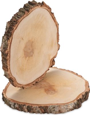 Grosse Baumscheiben 2 Stk. Dekoholz Holzscheiben Holzplatten 40 cm