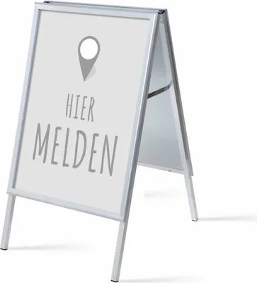 Produktbild von Showdown Kundenstopper - DIN A1 - Komplett-Set - Hier Aanmelden Niederländisch - Grau/Schwarz
