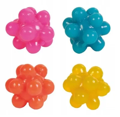 Produktbild von TRIXIE Set of Balls with Bumps, Katze, Kugellager, Gemischte Farben, Gummi, 3,5 cm