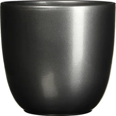 Produktbild von Blumenübertopf "Tusca" aus Keramik H 16 cm – Ø 17 cm Anthrazit  -  Übertopf Keramik Blumentopf Pflanztopf