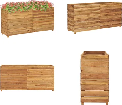 Zdjęcie produktu dla vidaXL Podwyższona grządka 150x40x72 cm z litego drewna tekowego i stali - Podwyższona grządka - Podwyższone grządki - Donice - Cachepots