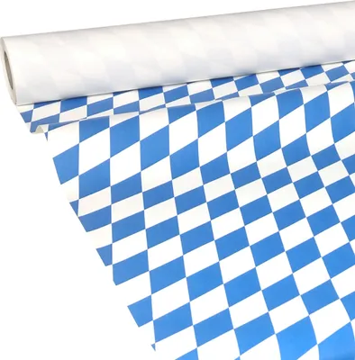 Produktbild von 50m x 0,75m JUNOPAX® Papiertischdecke Raute weiß-blau