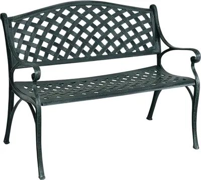 Zdjęcie produktu dla Ławka ogrodowa aluminiowa ławka z podłokietnikami ławka 103 x 55 x 82 cm antyczna zieleń