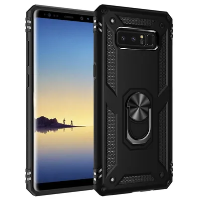 Obrázek produktu pro Galaxy Note 8 Pouzdro s Kroužkem, Dvouvrstvé Tvrdé PC TPU, Nárazuvzdorné Pouzdro s Stojánku pro Samsung Galaxy Note 8 černé