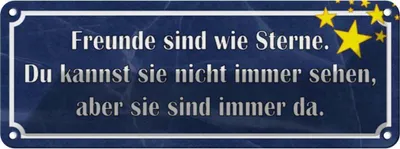Produktbild von vianmo Blechschild 10x27 cm Freunde wie Sterne sind immer da Spruch Zitat