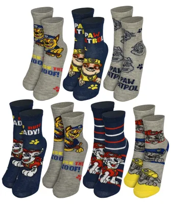 Produktbild von Paw Patrol Socken für Jungen Kinder Sneaker Kindersocken Söckchen Grau/Blau (7er Pack) 31-34
