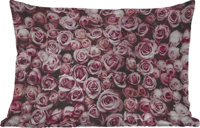 Produktbild von MuchoWow® Outdoor Kissen - Blumen - Rosen - Natur - Rosa - Botanisch - 50x30 cm - Wetterfest - Lounge Kissen - Sofa kissen - Wohnzimmer Dekoration