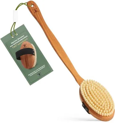 Imagen del producto de Cepillo corporal suave con mango largo para masajes en la espalda, certificado