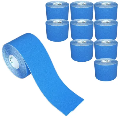 Produktbild von 10 Rollen - Tapefactory24 Getting Started Kinesiologie Tape 5cm x 5m - marine, Tapes Taping Klebeband Tapeverband Bandage wasserfest