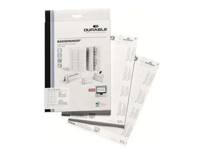 Obrázek produktu pro DURABLE Vkládací jmenovky 75 x 40 mm bílé 240 jmenovek