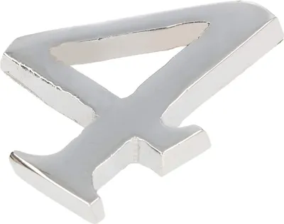 Zdjęcie produktu dla KOTARBAU® Numer "4" chrom samoprzylepny 5 cm wykonany z mosiadzu do drzwi wejsciowych