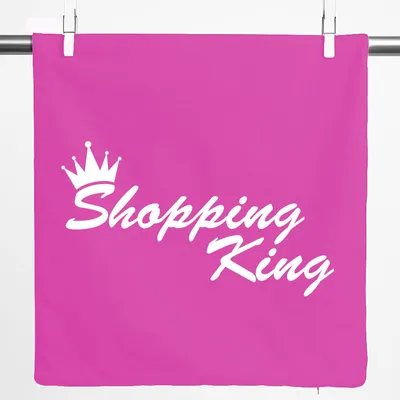 Produktbild von Huuraa Kissenbezug Shopping King Krone 40x40cm Fuchsia Baumwolle Dekokissenbezug Geschenkidee