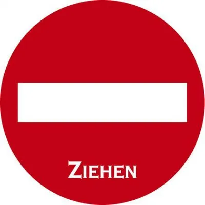 Produktbild von PVC-Aufkleber - Ziehen - Durchmesser 70 mm - 308012/1 rot