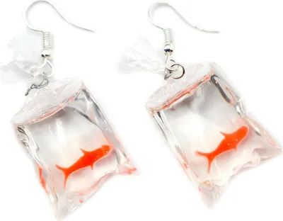 Produktbild von Goldfischtüte Ohrringe Miniblings Hänger Fisch Goldfisch Aquarium Tüte Koi